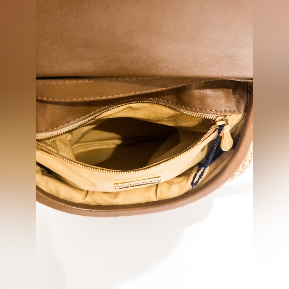 Vintage Bottega Raffia Marco Polo Crossbody Bag Gem